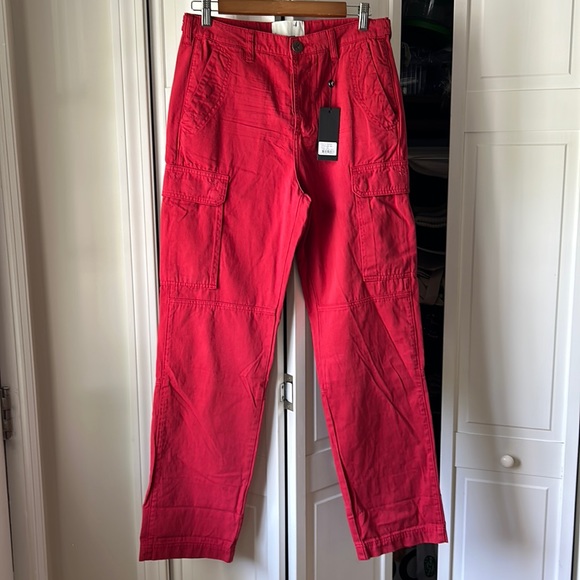 One Teaspoon Cargo Motion Pants Red 28 New - Picture 3 of 11